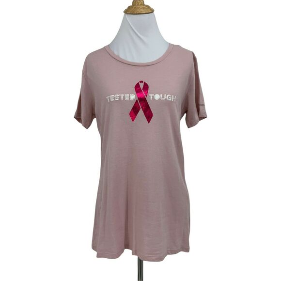 Columbia Brest Cancer Awareness Shirt Size L Pink Tested Tough Short Sleeve Tee - Picture 1 of 10